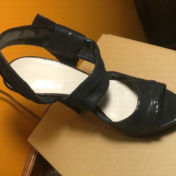 Colin Stuart Black Pumps Snakeskin detail 7.5B - Picture 3 of 7